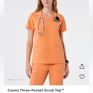 FIGS Shaka Orange Casma Scrub Top